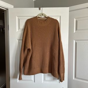 NWT Abercrombie x Sister Studio chenille camel crewneck sweater